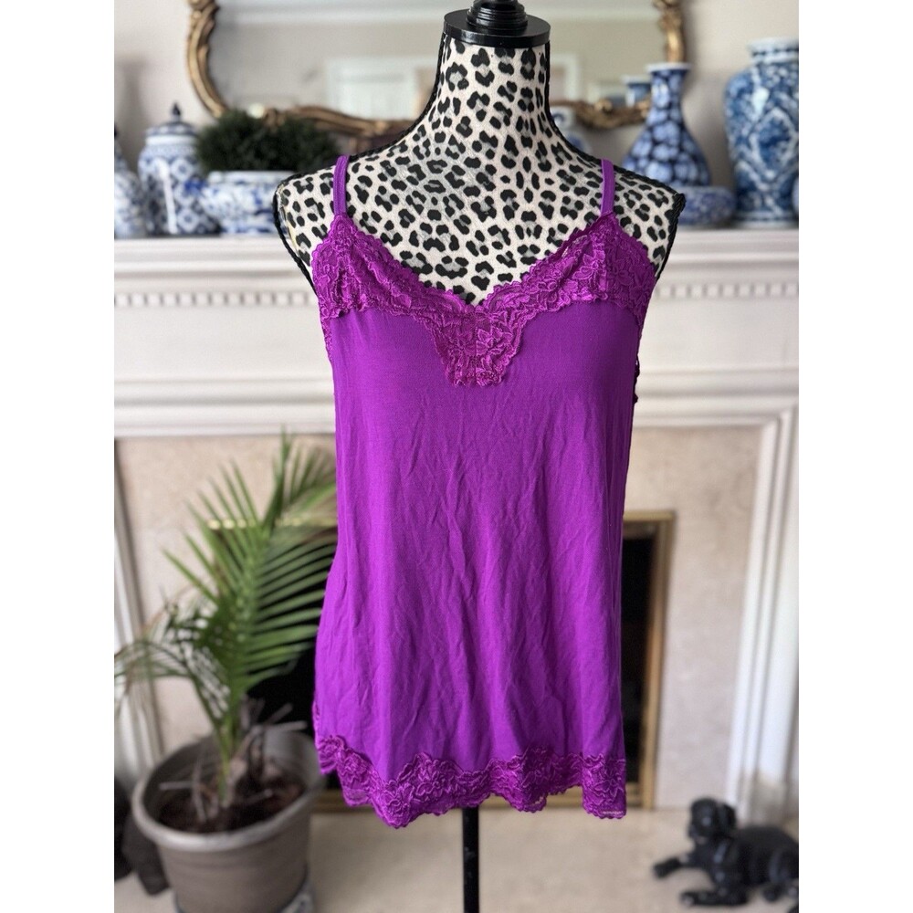 Lane Bryant Women's Classic Cami Tank Top Layering Plus 14/16 Purple Lace